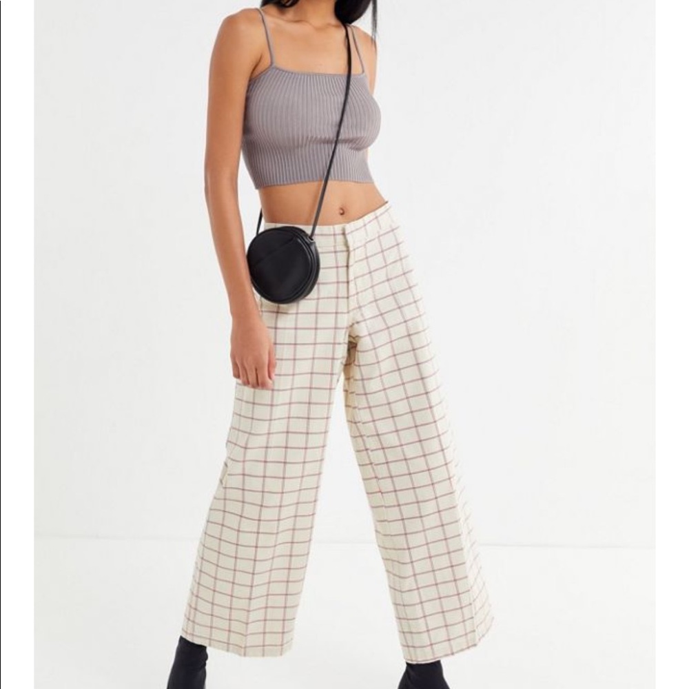 BDG Easy Does It Plaid Wide Leg Jean